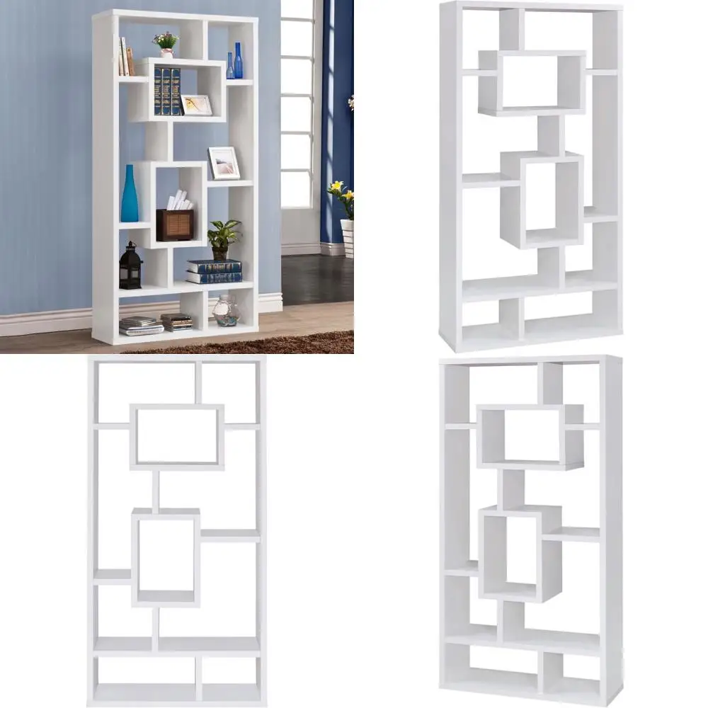 Libreria a cubo geometrico da terra con 10 ripiani per camera da letto, soggiorno, ufficio domestico e spazi angolari