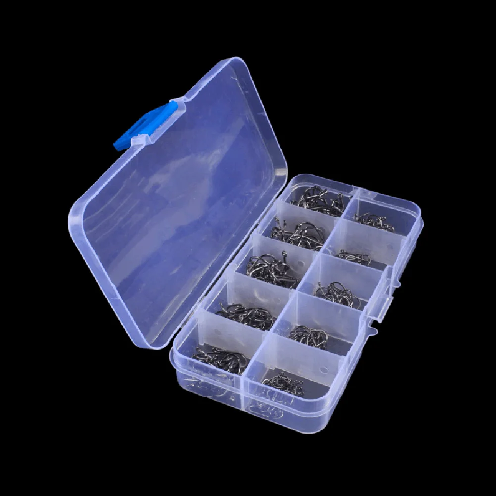 

500pcs Fish Hook Sharpened Carbon Steel Fish Hook Carbon Steel Fishhook Rig Durable Storage Box Fishing Bait Easy ganized