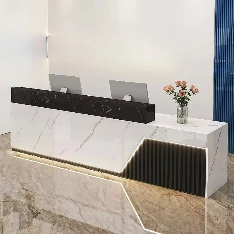 

Cash Register Counter Reception Desk Simple Modern Salon Company Corner Cashier Bar Table Business Office Comptoir Accueil