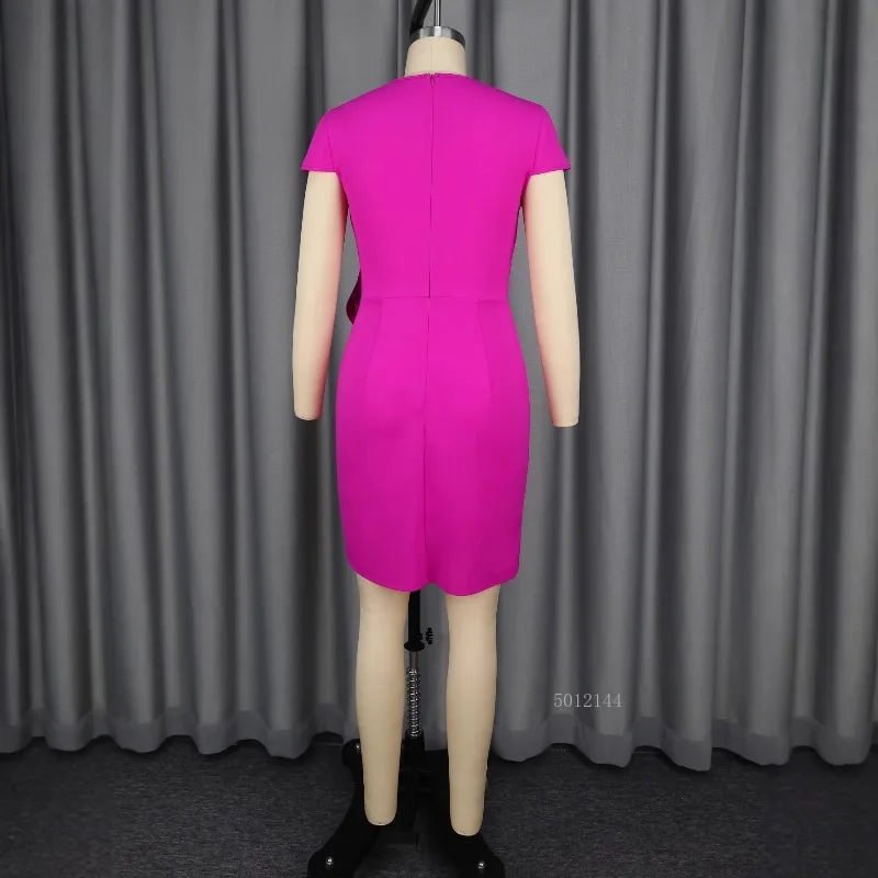 2026 novo feminino em torno do pescoço retalhos organza em camadas babados vestido cintura-concha forma-encaixe banquete vestido de festa