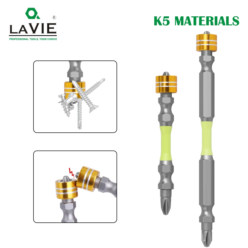 LAVIE Nunchaku Strong Magnetic Batch Head Cross Electric Magnetic Coil K5 Material PH2 Screwdriver Electric Drill Screwdriver