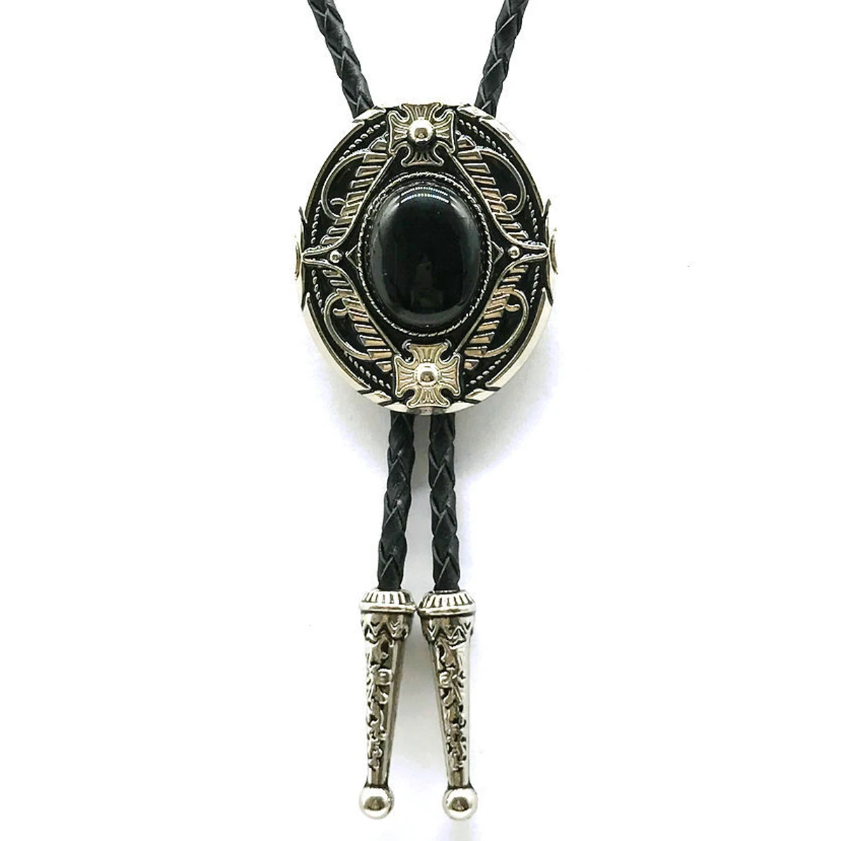 

Sue Che Men's Retro Embossing Bolo Tie with Turquoise - Fashion Accessory