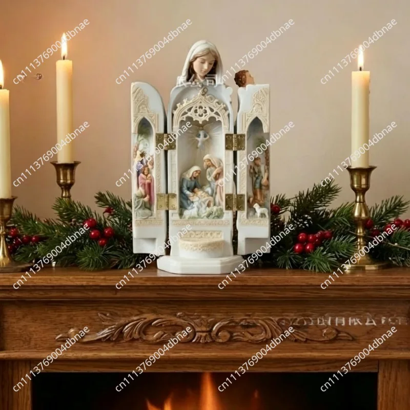 Suitable for Birth Scene Triptych Statue Ornament, Office Ornament