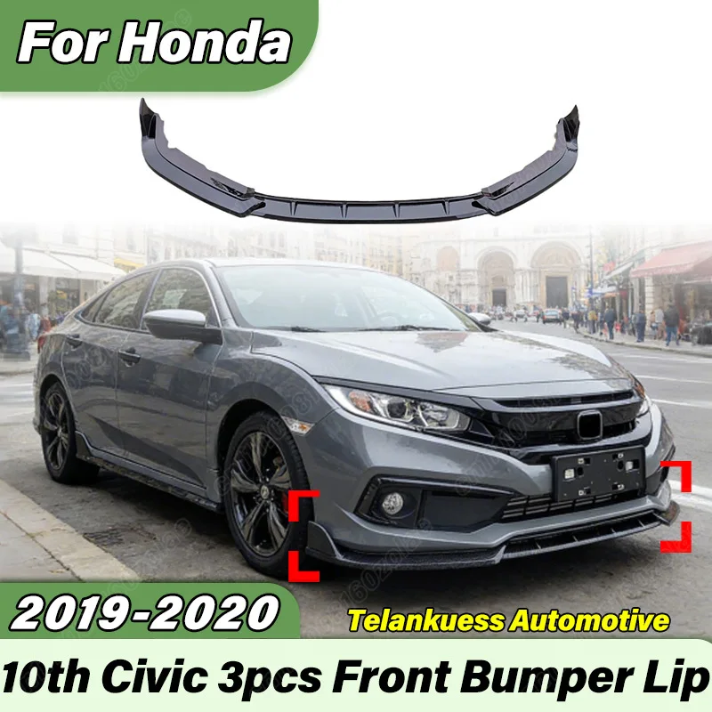 

Для Honda Civic 2019-2020: Спортивный передний сплиттер (губа) для бампера, комплект для модификации кузова
