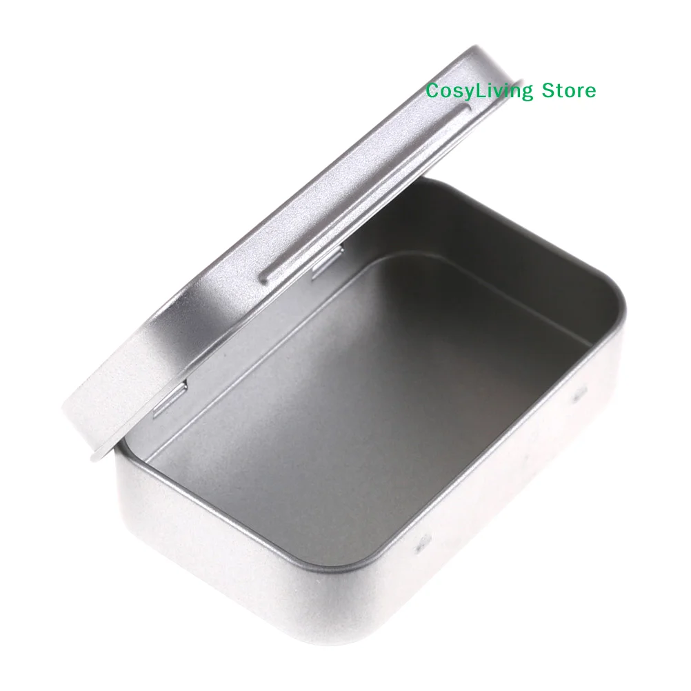 1Pcs Metal Silver Tin Flip Storage Box Case Organizer For Coin Candy Keys 95*60*20mm