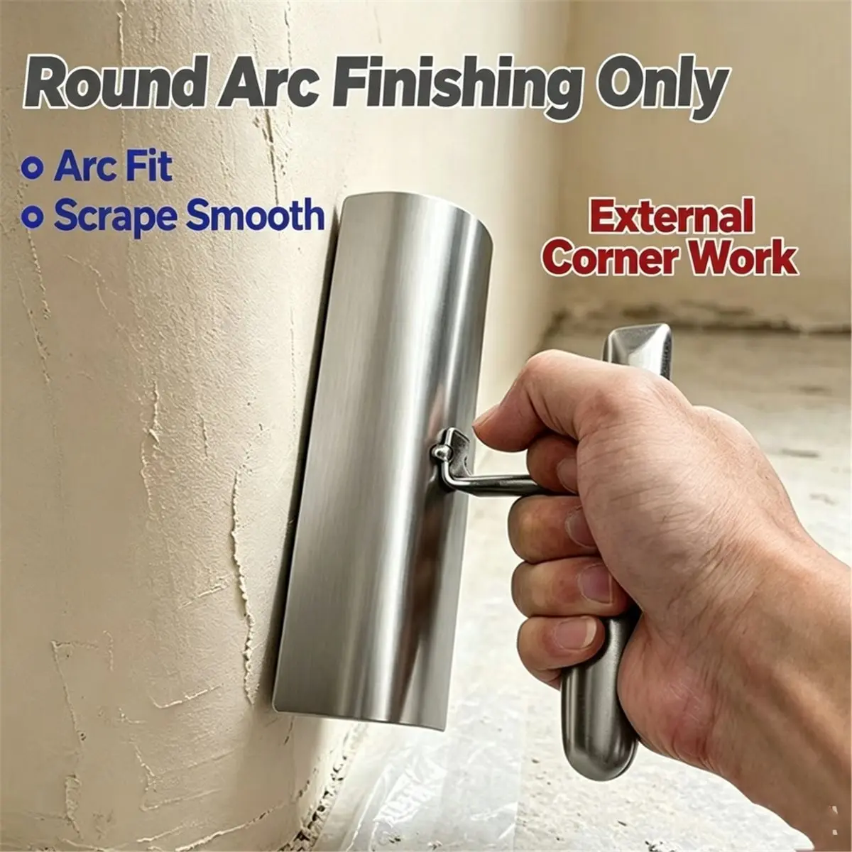 2026 New Tool Round Corner Inside & Outside Drywall Corner Trowel, Arc Radius Plastering Tool, Round Wall Rendering Trowel