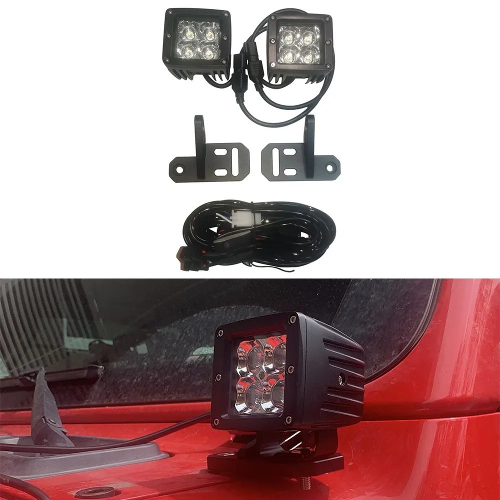 

A-Pillar Light Mounting Bracket With Pod Lamp For Jeep Wrangler JL 2018+ JL1272 LantSun