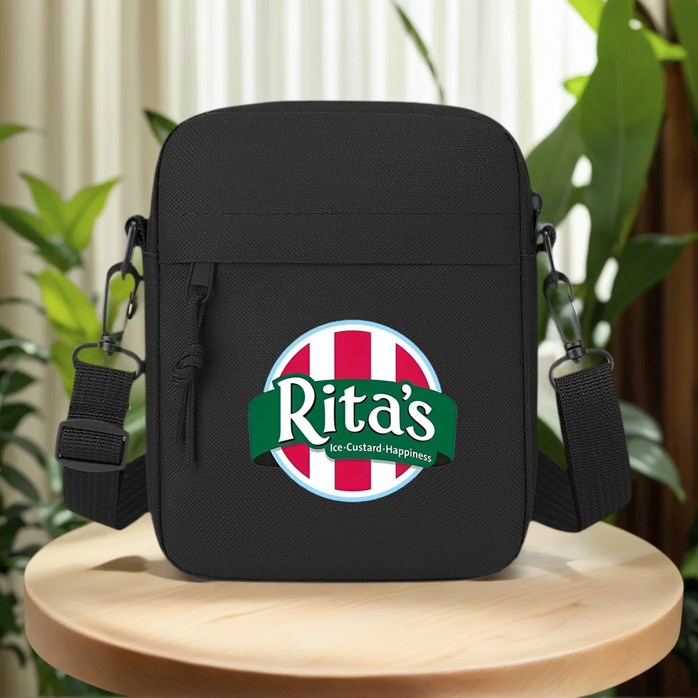Rita's green shape with ice cream Men Crossbody Bag Single Shoulder Women Cartoon Anime Film Printing Design Unisex