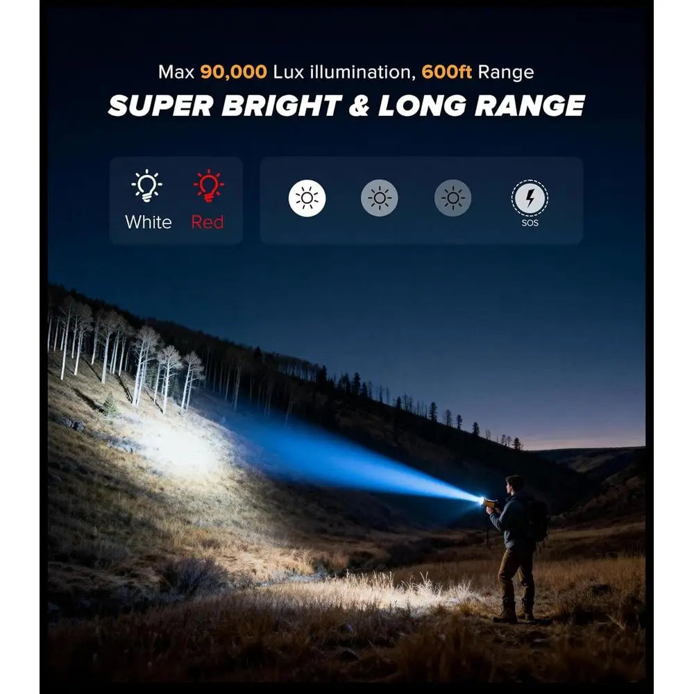 2-Pack Rechargeable 90,000 Lux - Outdoor Lighting Spotlight recension och pris