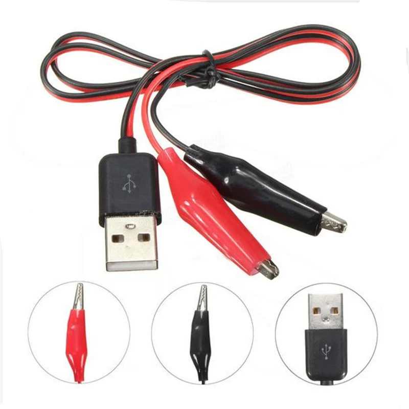 60mm USB Crocodile Wire Alligator Clips Male of female to USB Tester Detector Voltage Meter Ammeter Capacity Power Meter Monitor