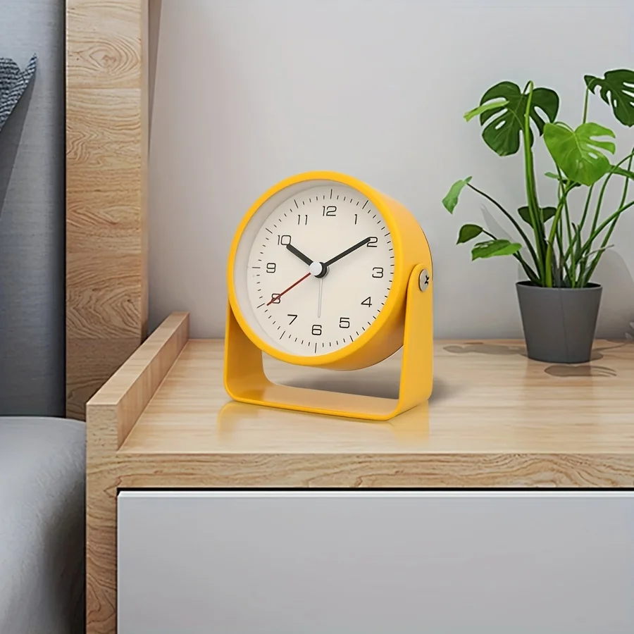 1 piece of 3-inch American minimalist creative metal rotating clock, adjustable clock face, baked paint process