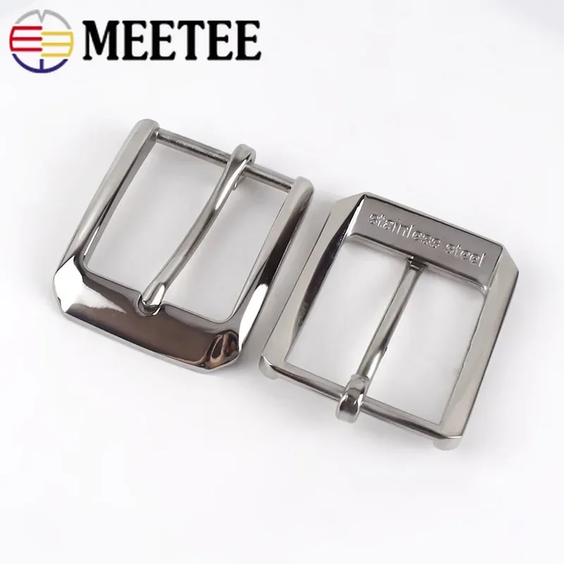 Meetee 40mm High Quality Stainless Steel Pin Buckles Men Belt Buckle Head DIY Hand Leather Craft Leisure Decor Accessories AP191