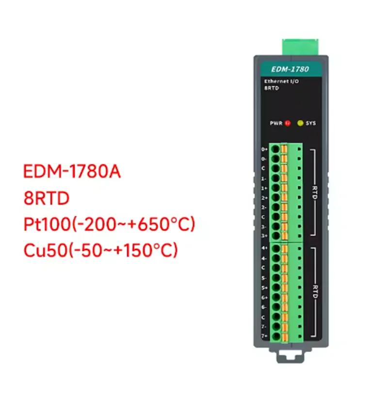 8Channel Temperature Acquisition Module Pt100/Pt1000 Input Remote I/O to 2Port Ethernet
