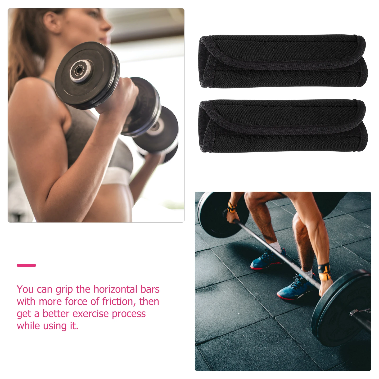 

2Pcs Black Single Bar Accessories Pad Anti-Slip Grip Cover Polyester Horizontal Bars Dumbbells Barbells Fitness