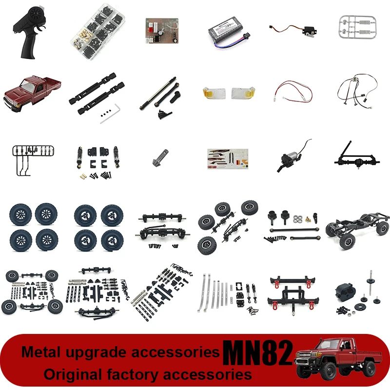 

1/12MN82 MN82S MN82PRO Accessory Metal Upgrade Shock Absorbing Circuit Board Shell Light with Battery Charging Cable Parts