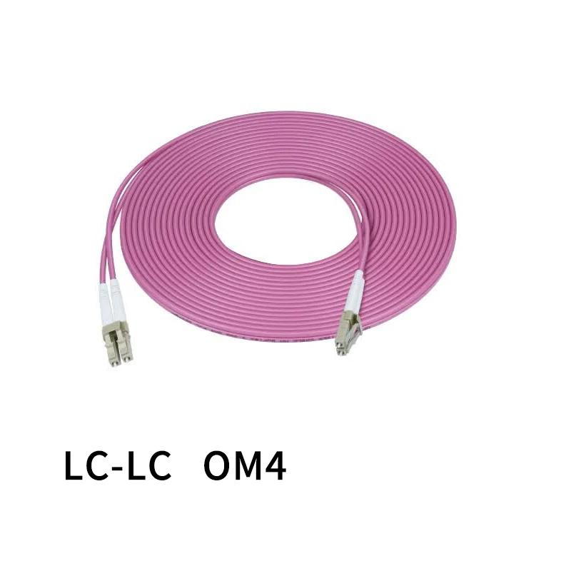 ネットワークトランシーバー用、エンタープライズグレードのom4-50-125μm-lc-lcデュプレックスマルチモード光ファイバージャンパーケーブル
