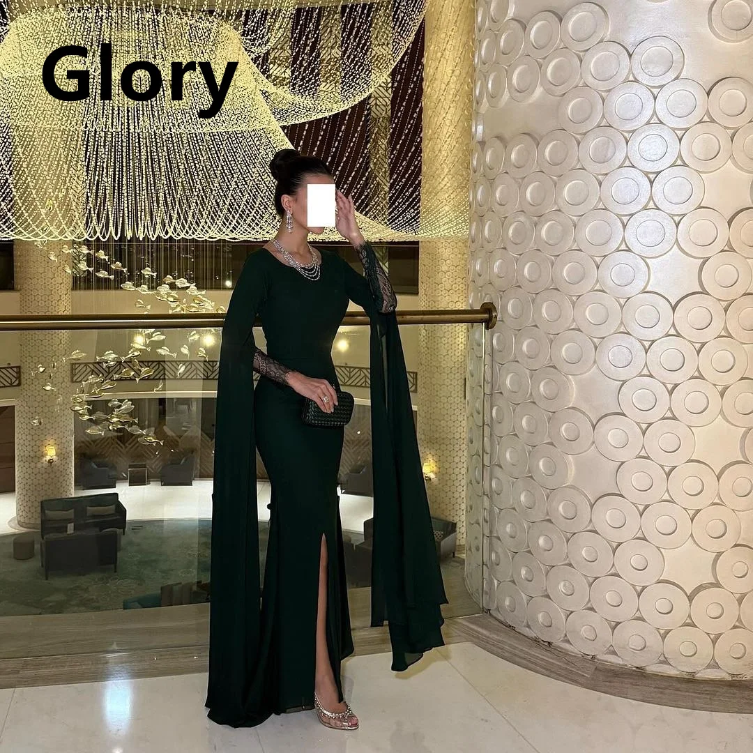 Square Neckline Evening Dresses Saudi Arabia Prom Dresses V Neck Long Sleeves Women's Formal Request Party Wedding Customized