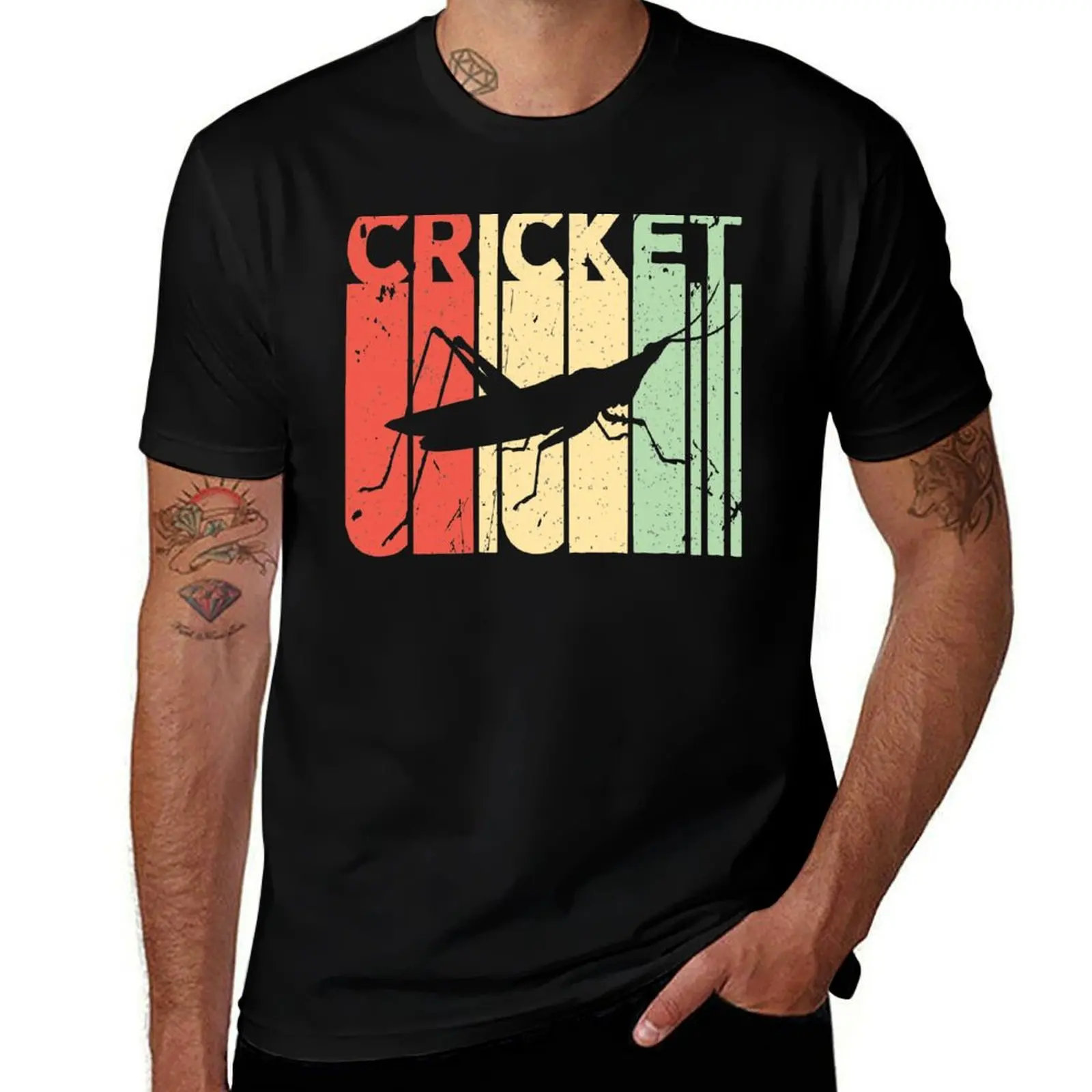 

t Cricket T-Shirt Retro t Insect shirts man funny shirts cotton Vintage men for