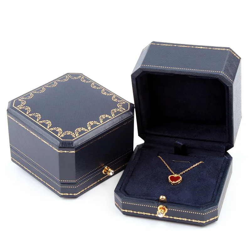 New Jewelry Storage Box Octagonal for Ring Necklace Bracelet Earrings Organizer High-grade PU Leather Jewelry Packaging Box