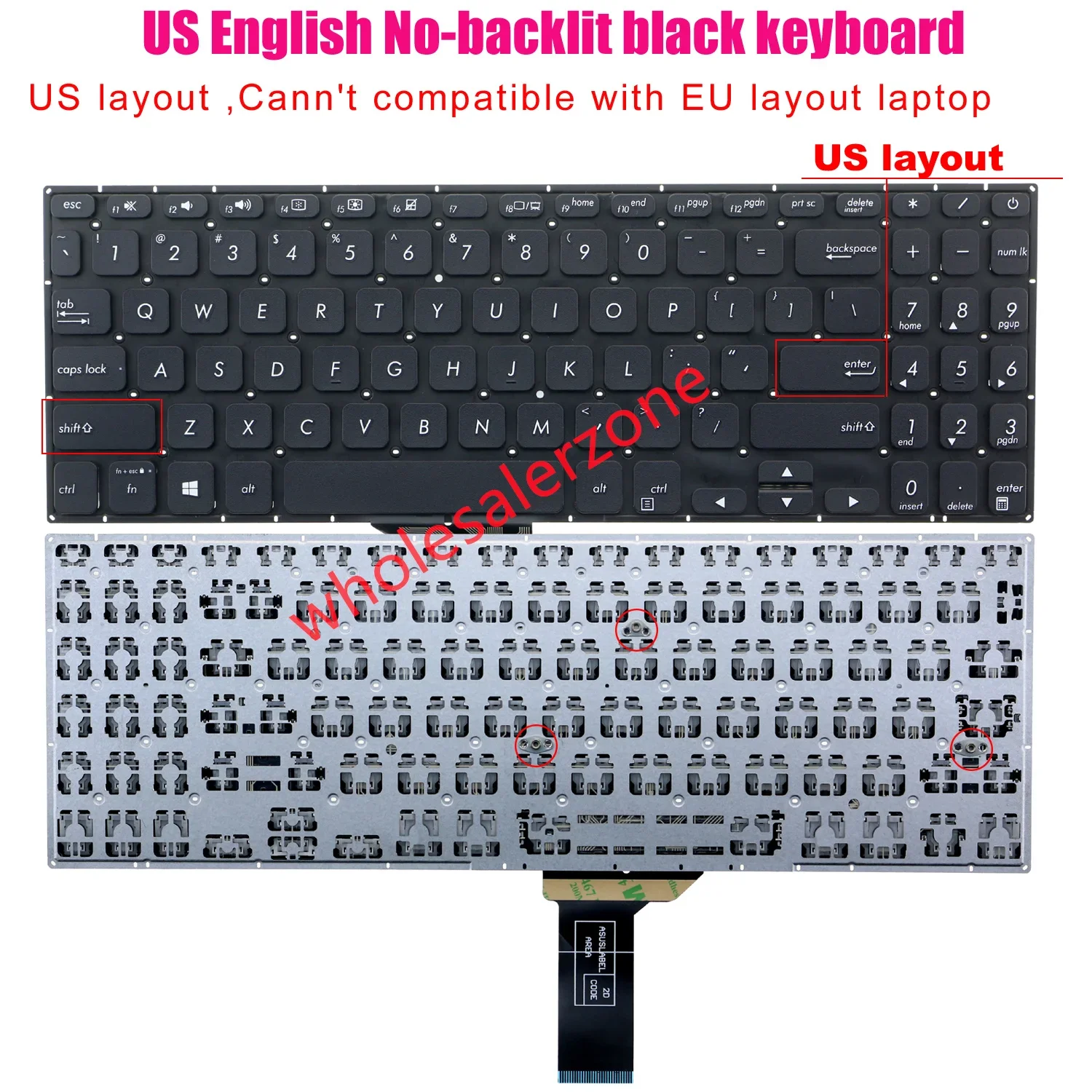 New US Keyboard For Asus VivoBook S530 S530UN S530FA S5300 S5300FN K530 K530UA X530 X530U X530F Y5100U Y5100UB series laptop