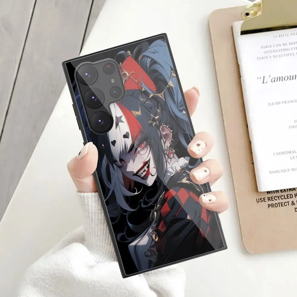 Magical Girl Phone Case For Samsung Galaxy S24 S23 S22 S21 S20 Ultra FE Plus Black Glass Case Cover image 5