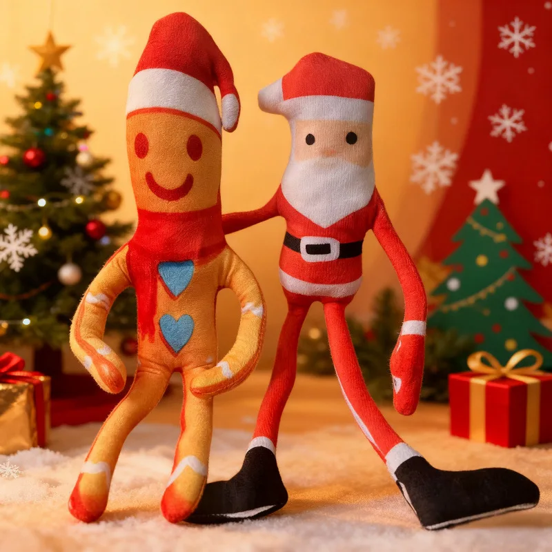Christmas Snowman Plush Toy Funny Christmas Deer Plushies With Wire Frame Separable Limbs Abstract Doll Christmas Decorgift