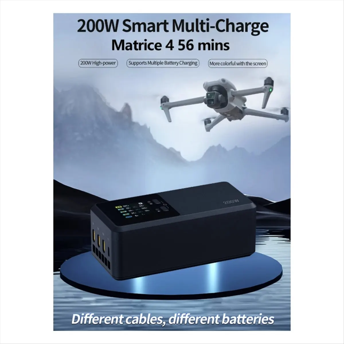 《Factory Direct》200W Three-Channel Charger for 4Pro Series Aerial Photography Smart Charger Charge 3Batteries the Same Time US