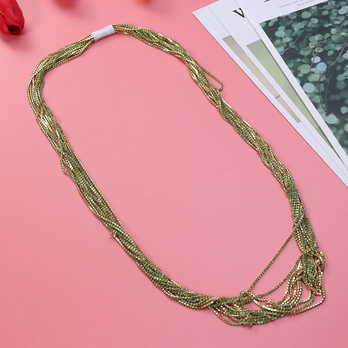 

10-метровая зеленая цепочка из стразов, хрустальная цепочка для шитья, для украшений, рукоделия, декора платьев, сумок, свадебных вечеринок