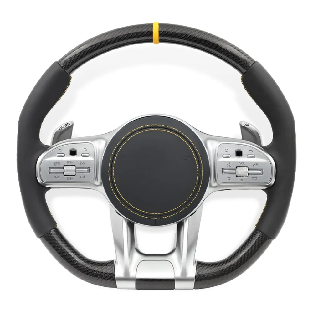 Carbon Fiber Steering Wheel For Mercedes-Benz C180 C200 C260 C300 C43 C63 GLC200 GLC260 GLC300 Car Accessories