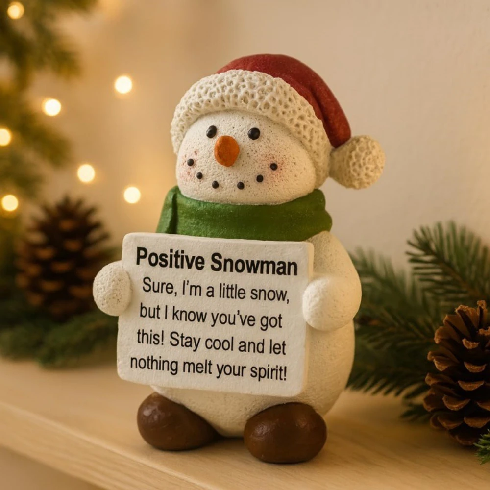 

Hand-painted Mini Inspirational Christmas Decoration Snowman Inspirational Statue Office Desk Christmas Snowman Decoration