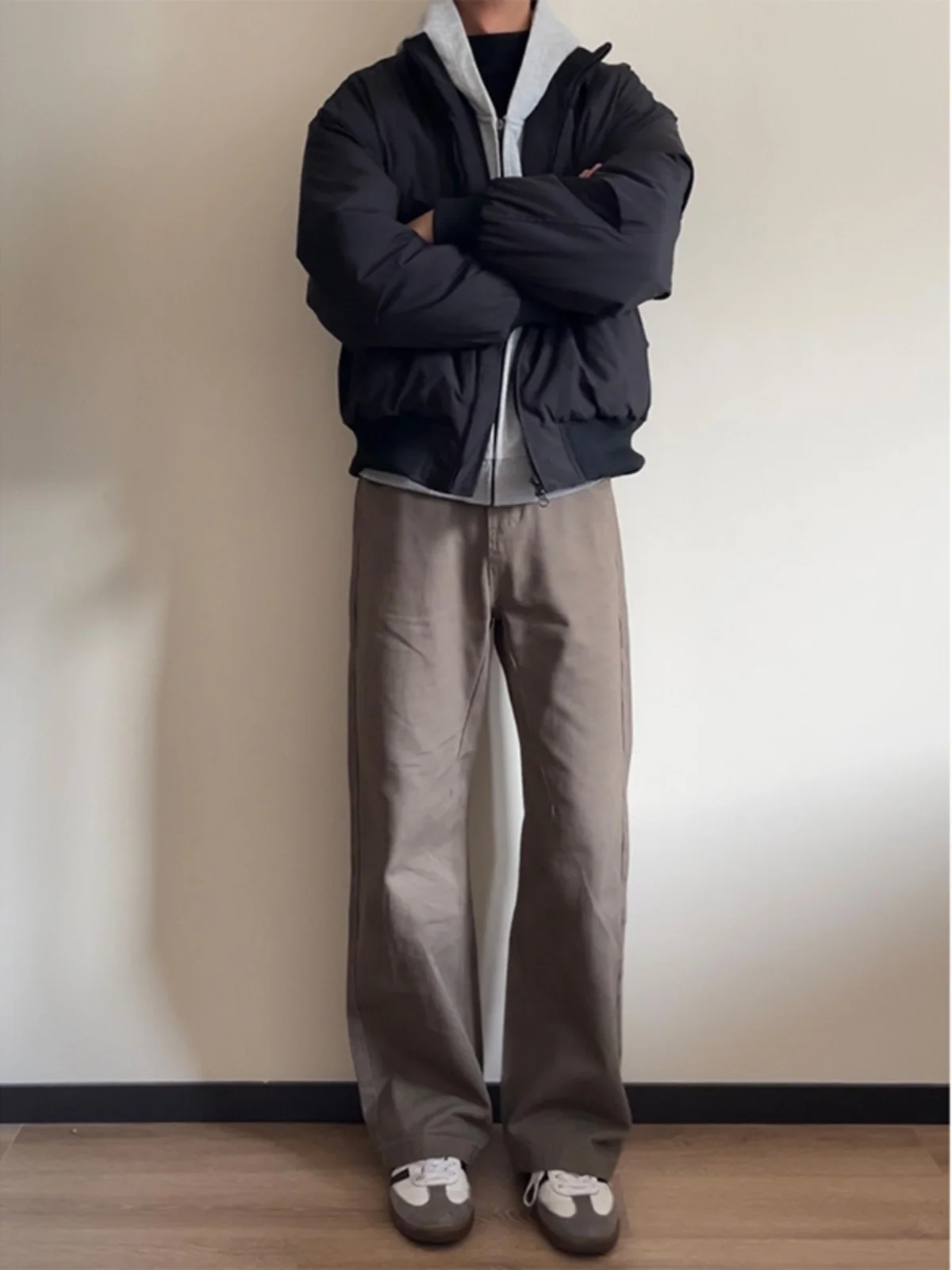 

Винтажные американские джинсы-карго с флисовой подкладкой, прямые, мужские, осенне-зимние, молодежные, модные, износостойкие...