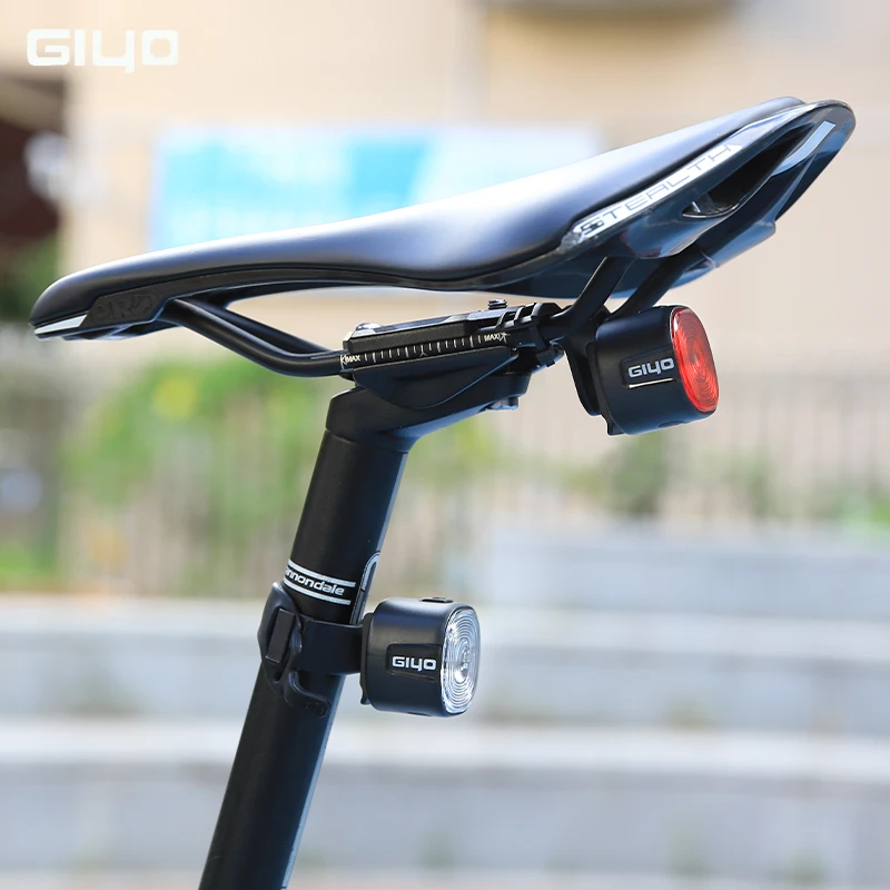 GIYO Bicycle Smart Brake Tail Light MTB Road Bike Auto Brake Sensing Light IPX6 Waterproof LED Warning Rear Lamp Colorful light