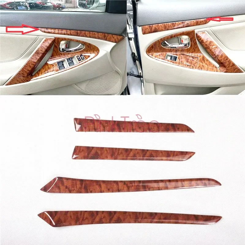 Car Accessories For Toyota Camry 2006- 2011 Wooden Color Interior Door Trim Decoration Part