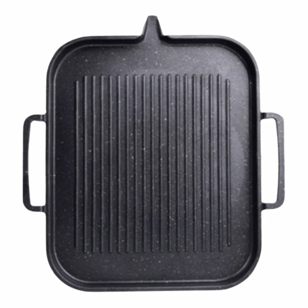 

Universal Non Stick Korean Grill Pan Plate Portable Rectangle BBQ Grill Pan Skillet Easy Clean Camping Barbecue Pan Gas Stove