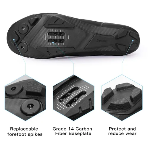 Imagen 2 del producto Zapatos de ciclismo Santic, zapatos con cierre de fibra de carbono para montaña para hombre, equipo para montar en bicicleta, grado 14, ligeros TMS24050