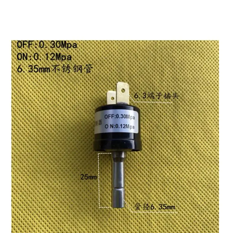 

Low pressure sensor OFF: 0.26Mpa ON: 0.09Mpa Protection switch OFF 0.30Mpa ON: 0.12Mpa