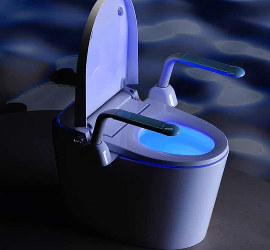 ضوء الليل الذكية المرحاض قضبان السلامة المعاقين مساعدة القضبان لكبار السن المسنين المرحاض الجلوس الوقوف إطارات السلامة القضبان مع الأسلحة #2