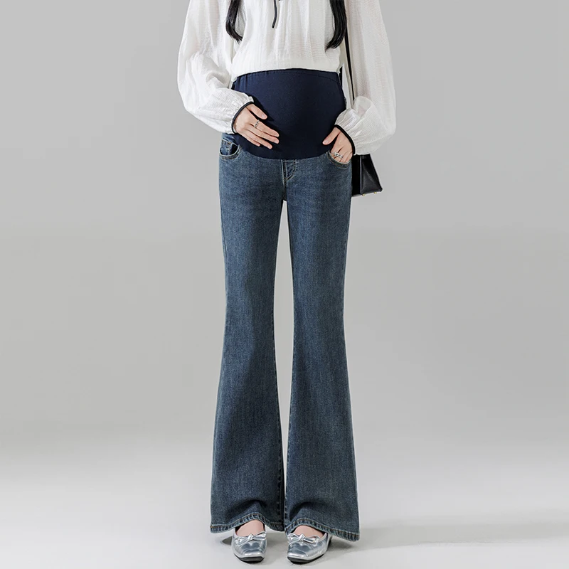 Premium Stretch Maternity Jeans High-Waist Support Flared Leg Comfortable & Stylish for Everyday Wear Pants for Pregnant Women