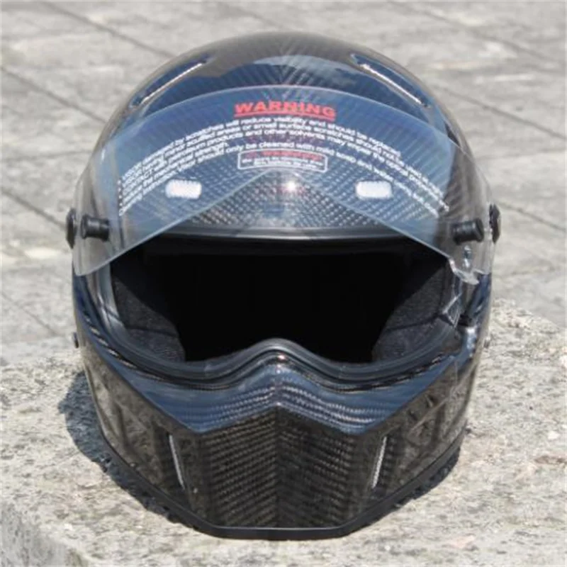 Carbon fiber helmet anti-fog motorcycle racing dust-proof safety helmet cycling helmet motorcycle travel equipment