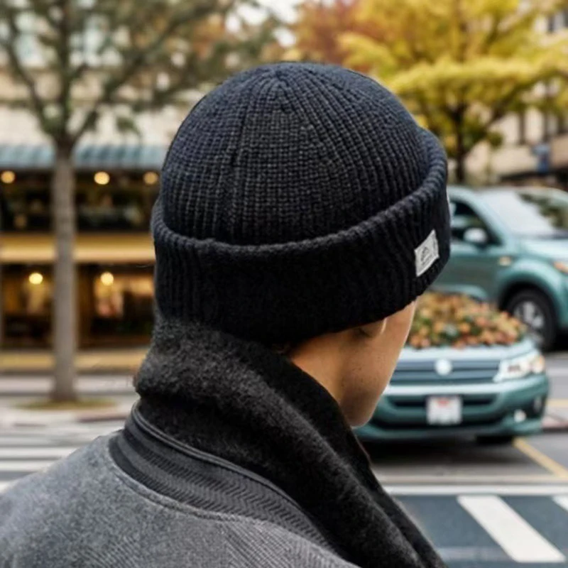 Men's 2-in-1 Knitted Beanie Hat with Full Face Ski Mask Winter Fashion Tactical Cycling Cap with Earmuffs Winter Outdoor Gear