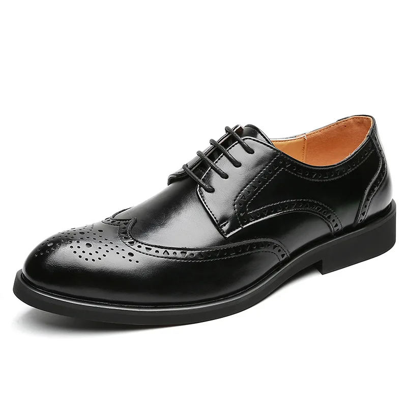 Men Lace-up Shoes Brogue Dress Oxfords Wing Tips Business Professional Footwears