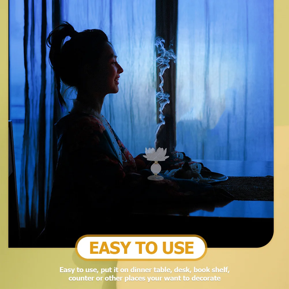 

Crystal Candleholder Lotus Shaped Decorative Home Office Table Centerpiece Romantic Atmosphere Gift Wedding Party Valentine