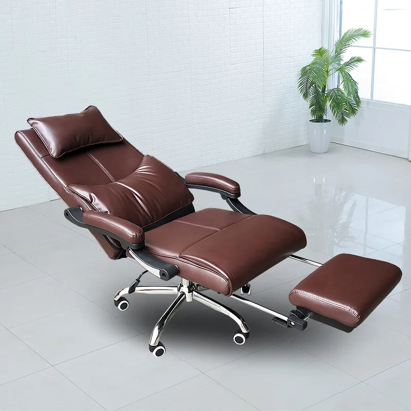 Home computer chair Comfortable reclining Office chair Ergonomics staff lift backrest swivel chair Leather conference chair