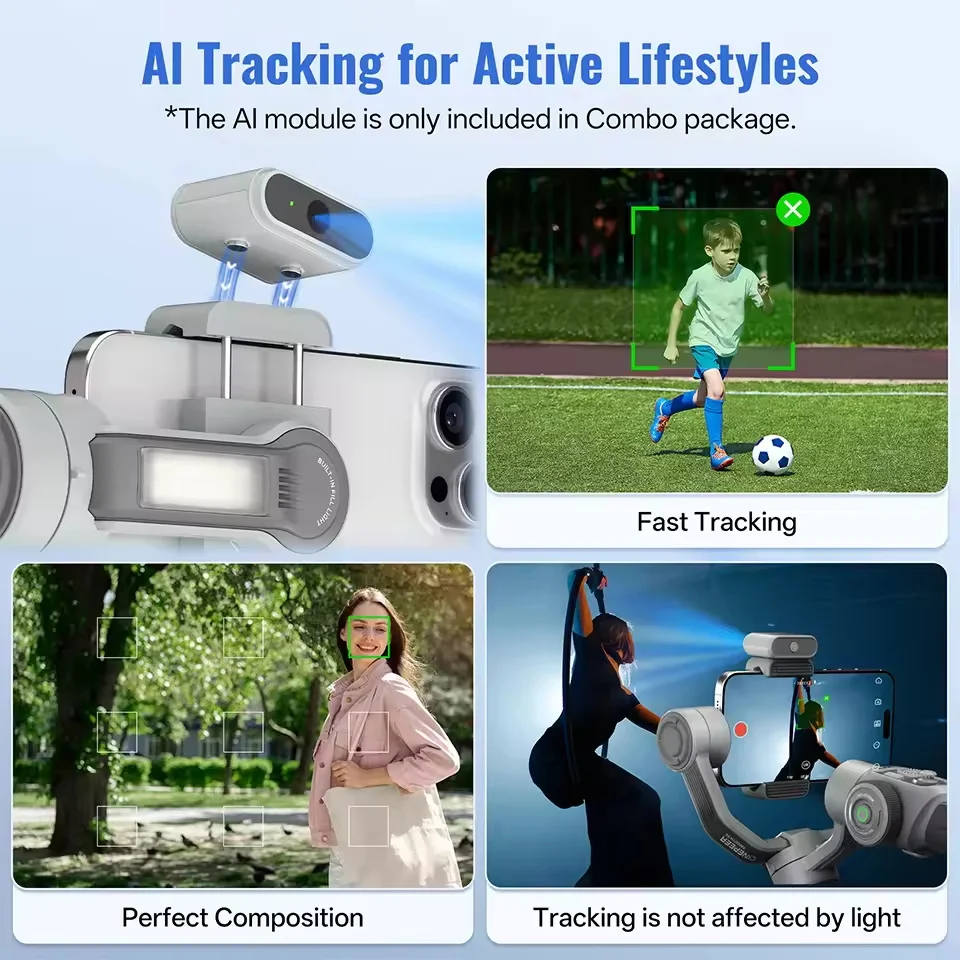 ZHIYUN SMOOTH 5E 3-Axis Smartphone Stabilizer Selfie Stick Ultra-Wide Angle AI Tracking Watch Remote Gesture Control Gimbal