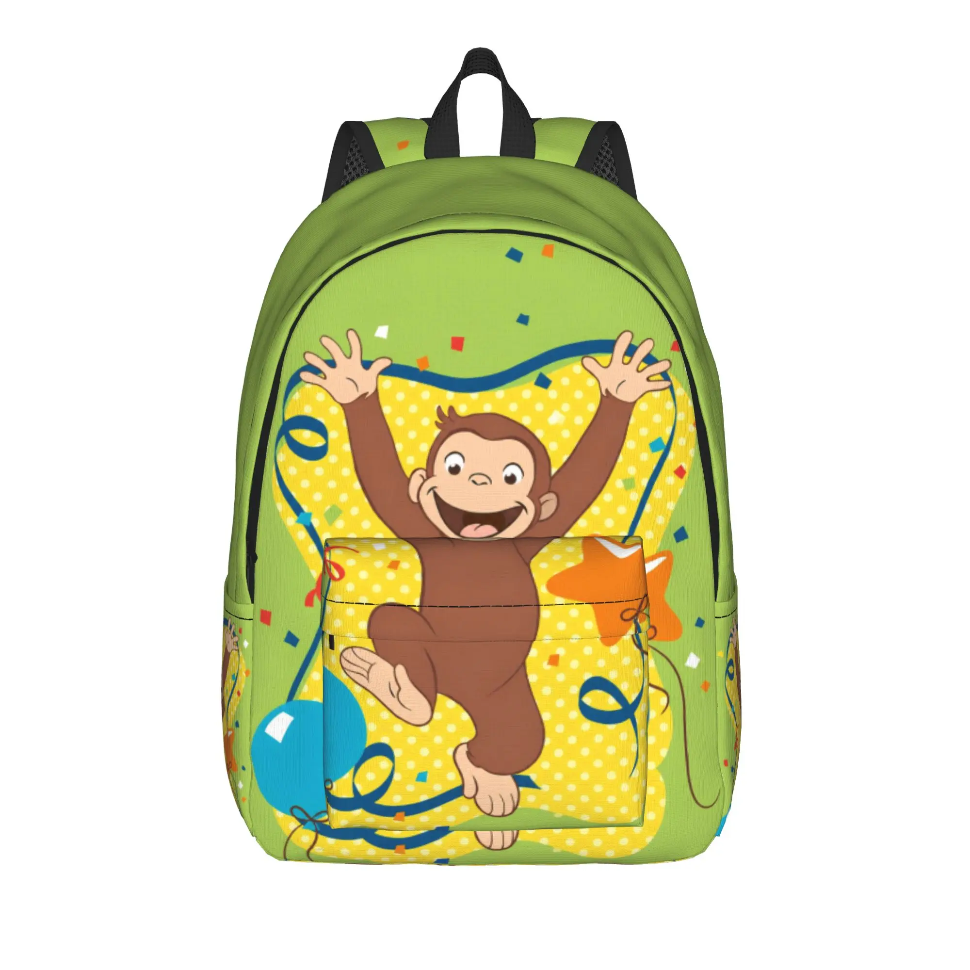 Curious Monkey Georges Cartoon Backpack for Men Women Fashion Student Work Daypack TV Series Laptop Shoulder Bag with Pocket