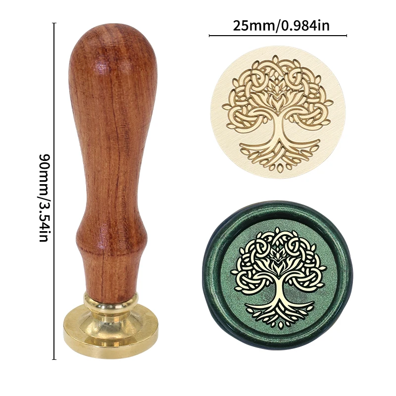 Tree Series Wax Seal Stamp Set (Includes One Handle + 25mm Stamp Head) - Perfect for Love Letters, Invitations, Holiday Greeting Cards, Journal Scrapbooking Accessories, DIY Crafts view 6
