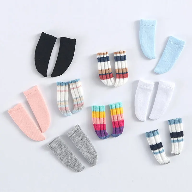 Fashion Socks Over The Knee Socks Striped Socks for OB11,1/8, 1/12bjd, MOLLY, OB22, GSC, Doll Socks Accessories Toys