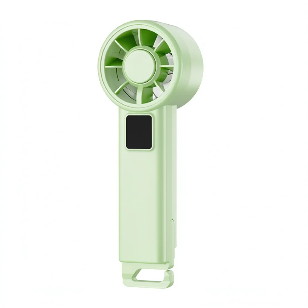 Mini Handheld Cooling Fan With Digital Display Macaron Style Portable USB Blower For Outdoor Travel Hiking Gear
