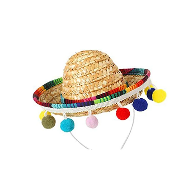 Mexican Mini Hat Hair Hoop Creative Halloween Party Festival Headdress Small Caps Headband Party Supplies Performance Prop