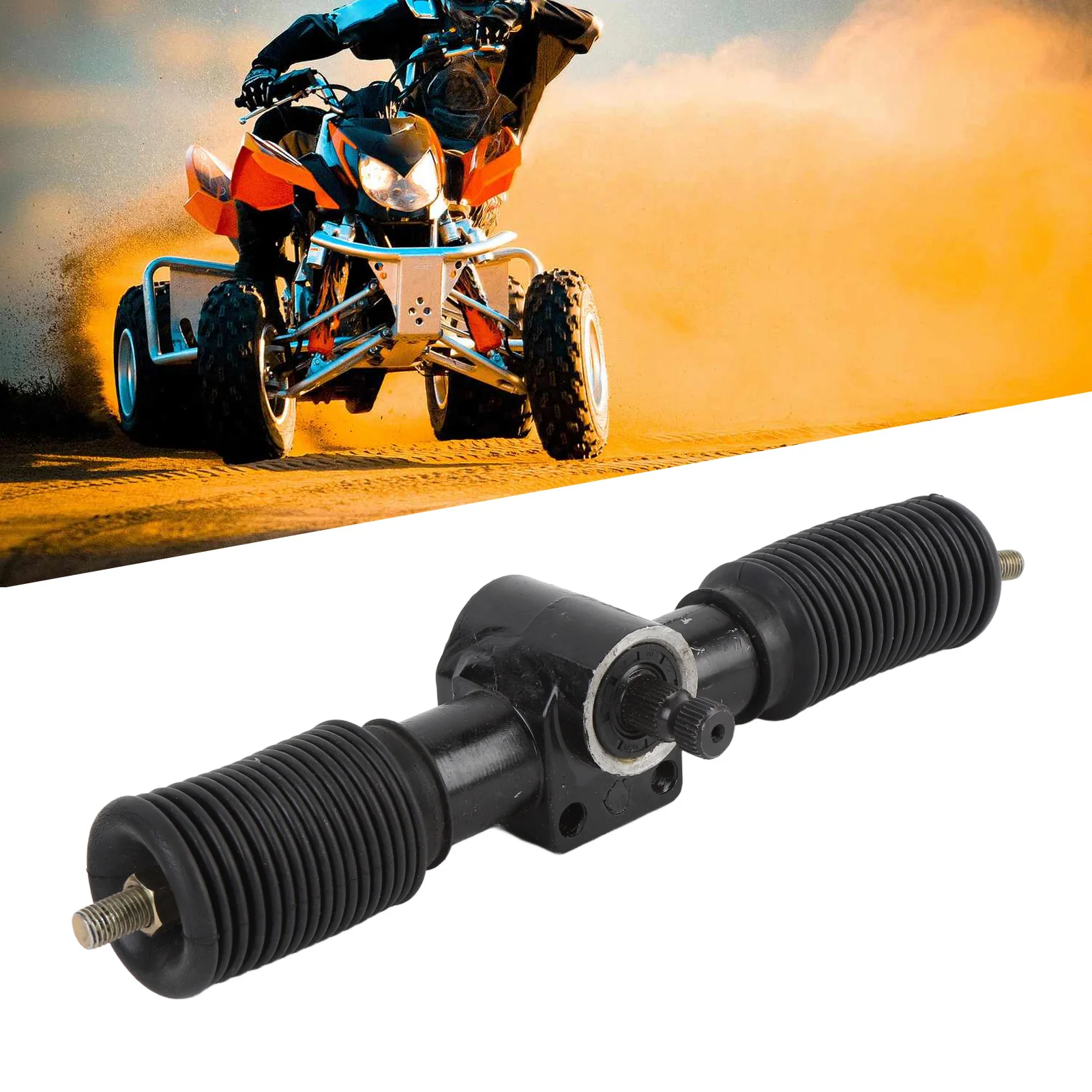 

30T 335mm Power Steering Rack and Pinion Assembly Steel Alloy Rubber Steering Gear Rack for Go Kart Karting ATV UTV Accessories